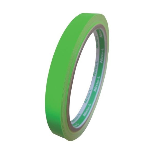 （まとめ）日東エルマテリアル 蛍光テープ 10mmx5m グリーン LK-10GN 1巻[x5]