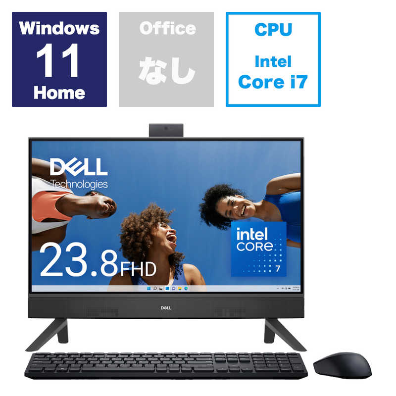 DELL　デル　デスクトップパソコン ［23.8型 /intel Core i7 /メモリ：16GB /SSD：1TB /2024春モデル］ ダークシャドウグレー　AI577T-EHLBC