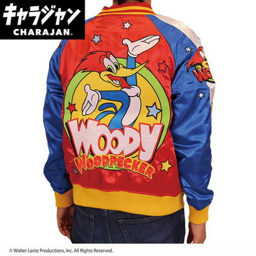 丸眞(マルシン) スカジャン(L) ウッディー・ウッドペッカー ファニーラフター　男女兼用 キャラクター キャラジャン CHARAJAN 　4755007800
