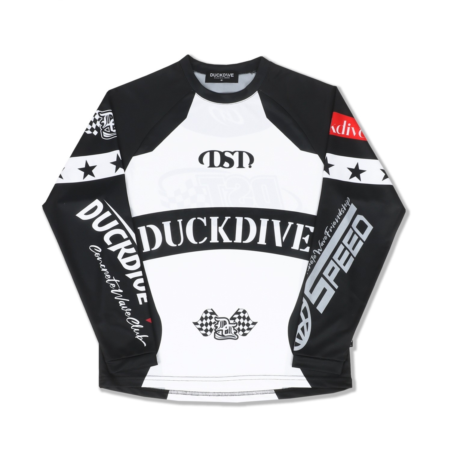 RACING STAR RAGLAN MESH LONG SLEEVE（BLACK）