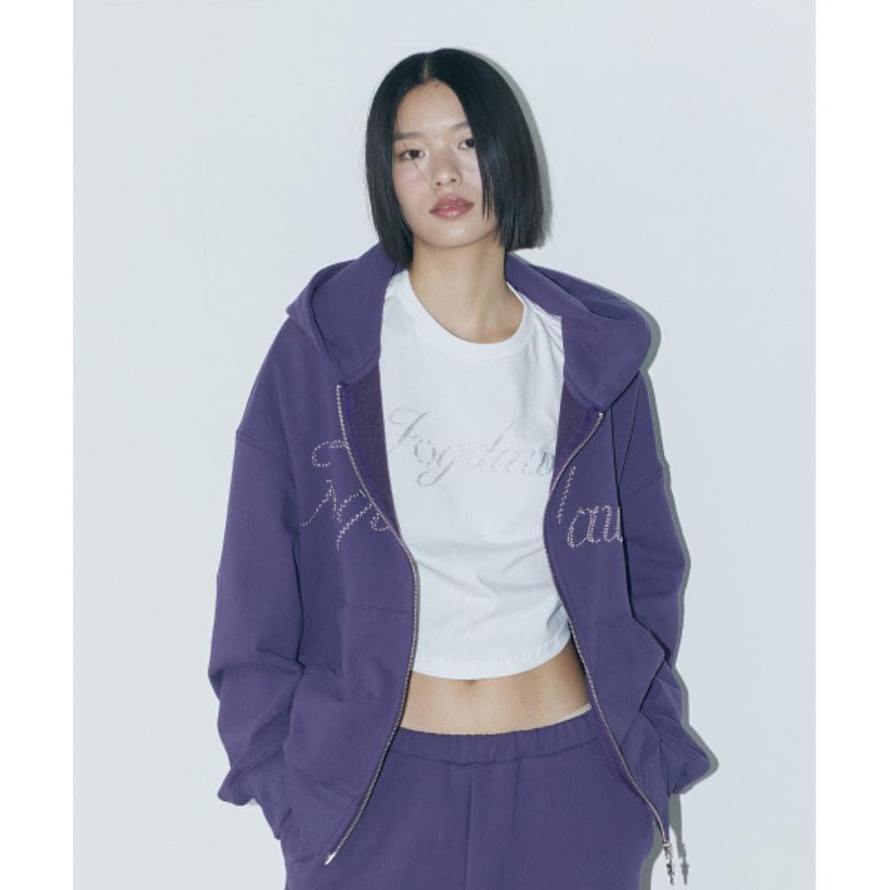 fogdawn Hotfix Star Hoodie Zipup purple DA25SZP002PP