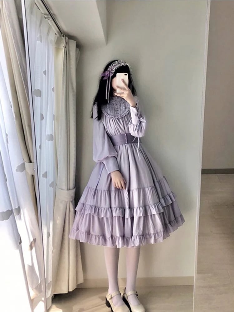 ロリータ グレー パープル Opドレス ロリータ ウェディングドレス エレガント レディ ゴージャス プリンセス スカート期間限定30%