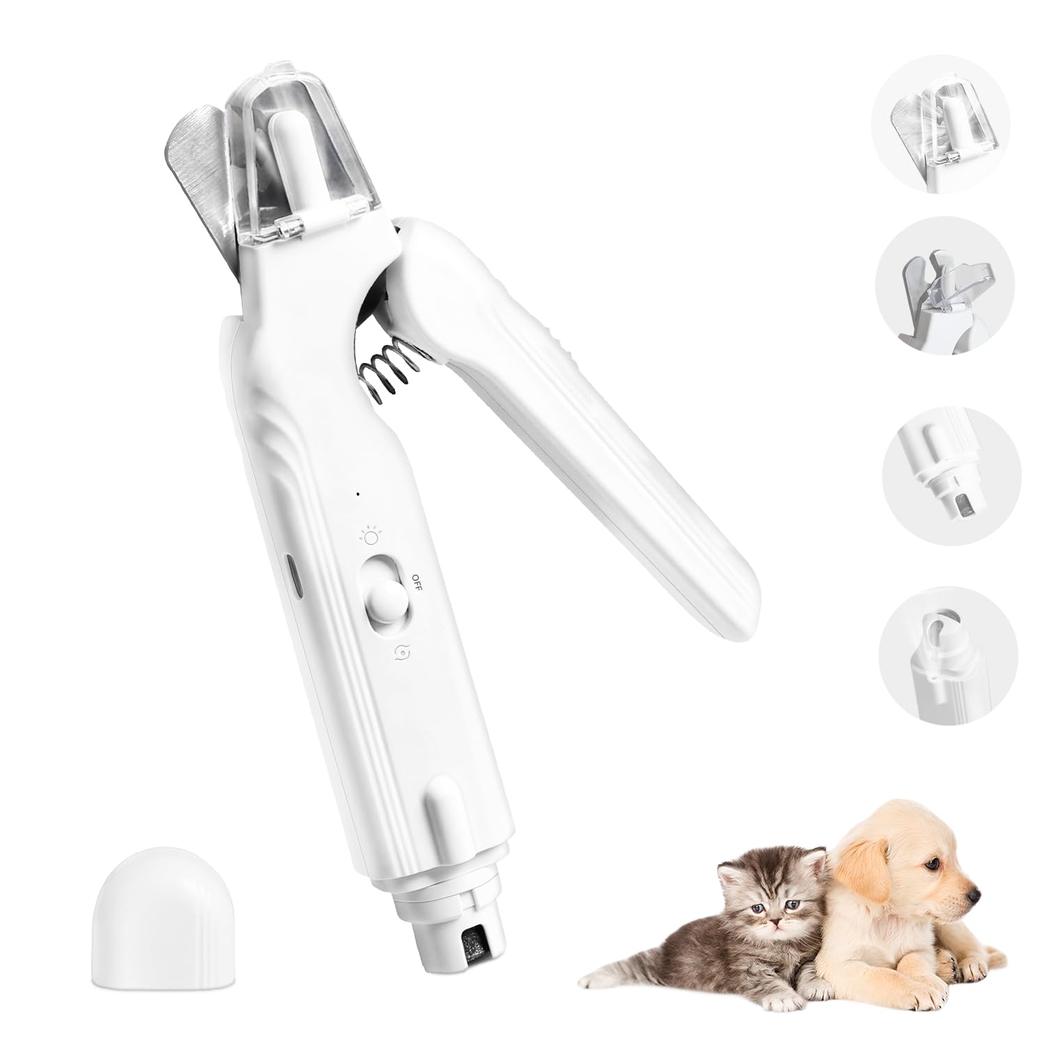 anfei 猫 爪切り ペット用爪切り 犬 つめきり 【LEDで血管バッチリ】 高輝度LEDライト付き 電動爪やすり 爪研ぎ 2in1 爪収納ボックス付き 飛び散り防止 TYPE-C充電式 深爪防止