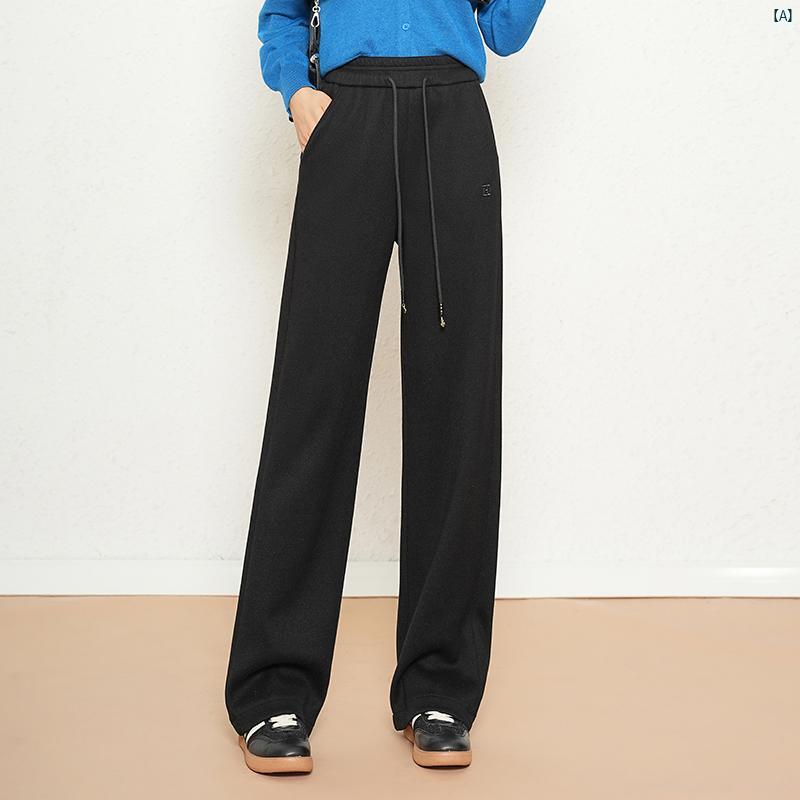 レディース 狭い ワイド レッグ パンツ 春秋 スリム カジュアル ハイウエスト ドレープ ストレート フロア レングス 7,632円