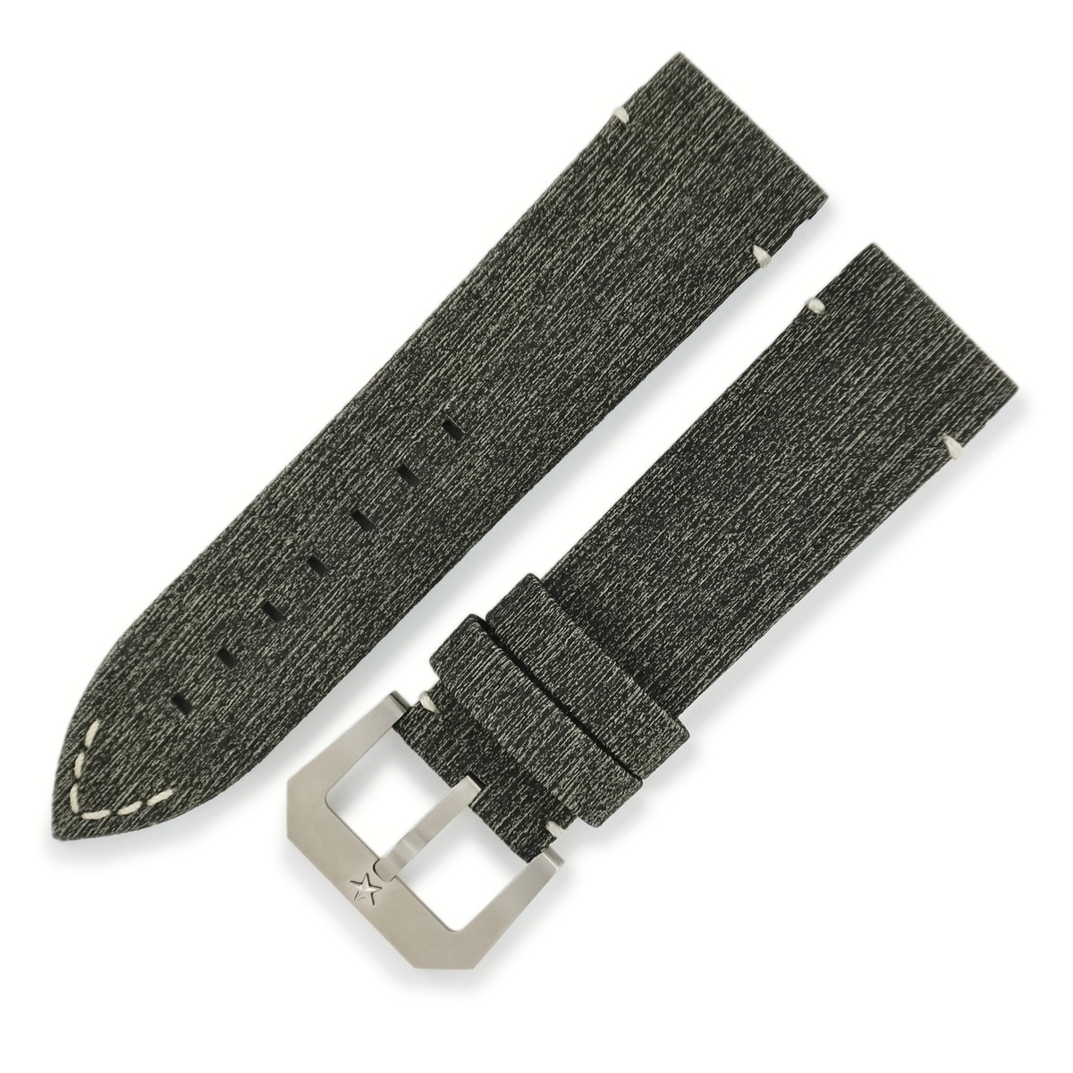 ゼニス ZENITH 腕時計パーツ 純正 カーフ ステンレススチール カーキ 未使用 替え マトリックスカーフ ストラップ ベルト バンド 純正SS製尾錠付き 23ｍｍ カーキ 【中古】