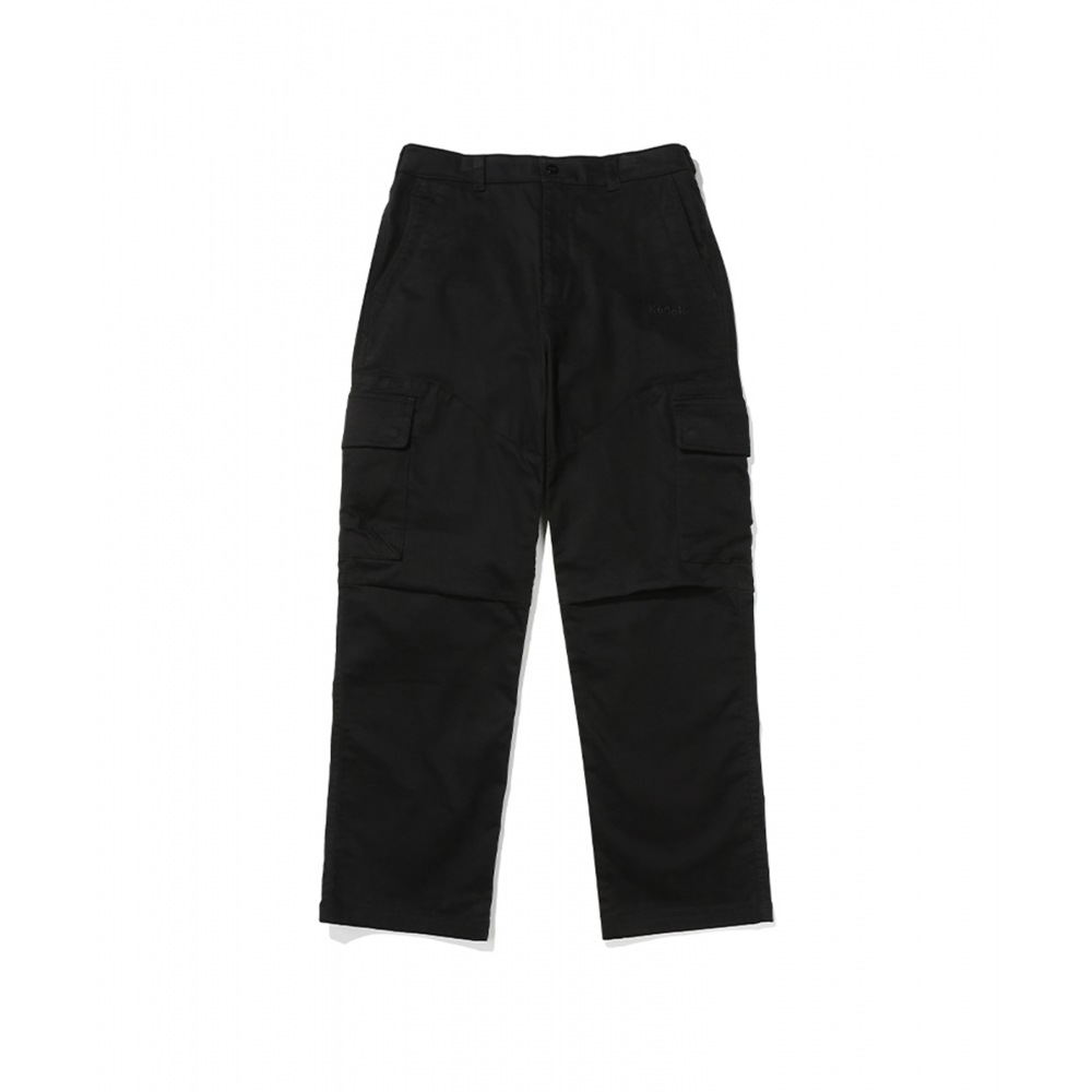 コダックトリップコットン起毛カーゴテーパードフィットパンツブラック