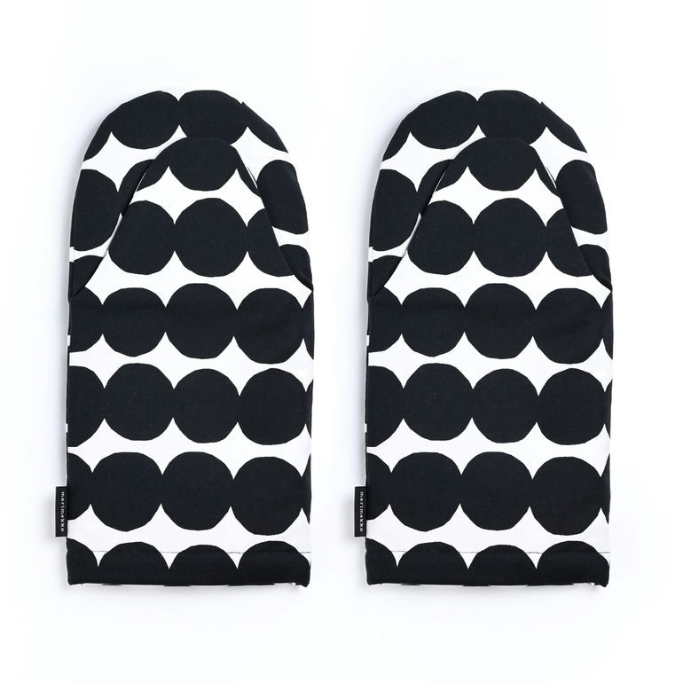 ミトン 鍋つかみ ペア 2個セット ラシィマット ホワイト×ブラック(73647-190) (070693 190) 067314 190