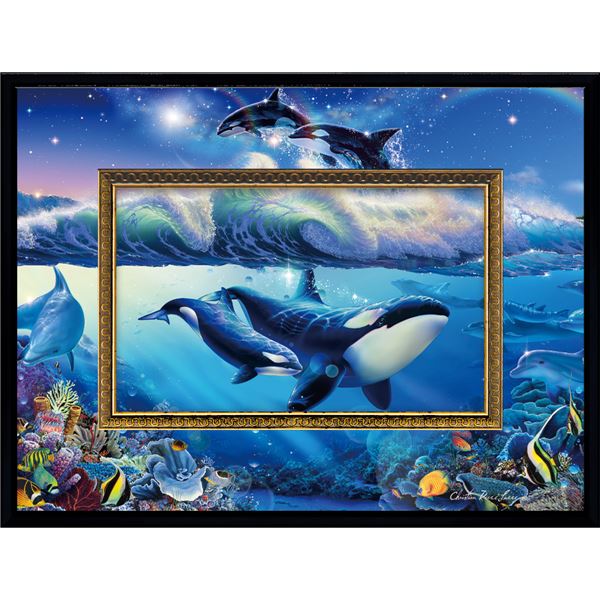 ユーパワー クリスチャン/リース/ラッセン ビッグアート Sサイズ 「ブルーワールド2」