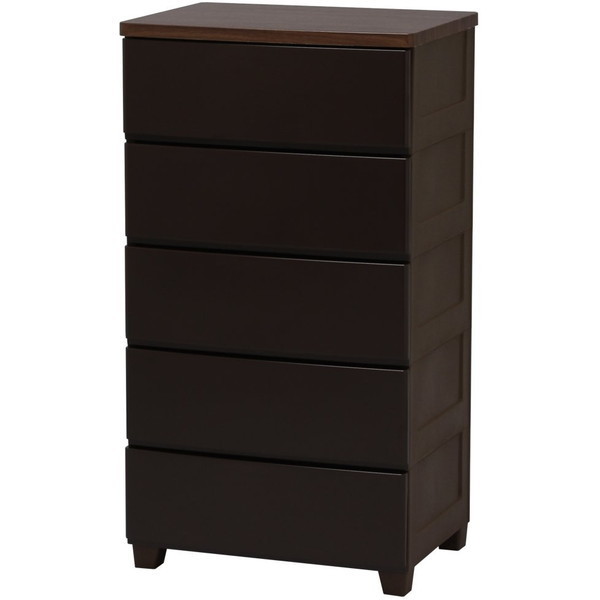 ウッドトップチェスト 5段 MG-555 ブラウン メーカー直送