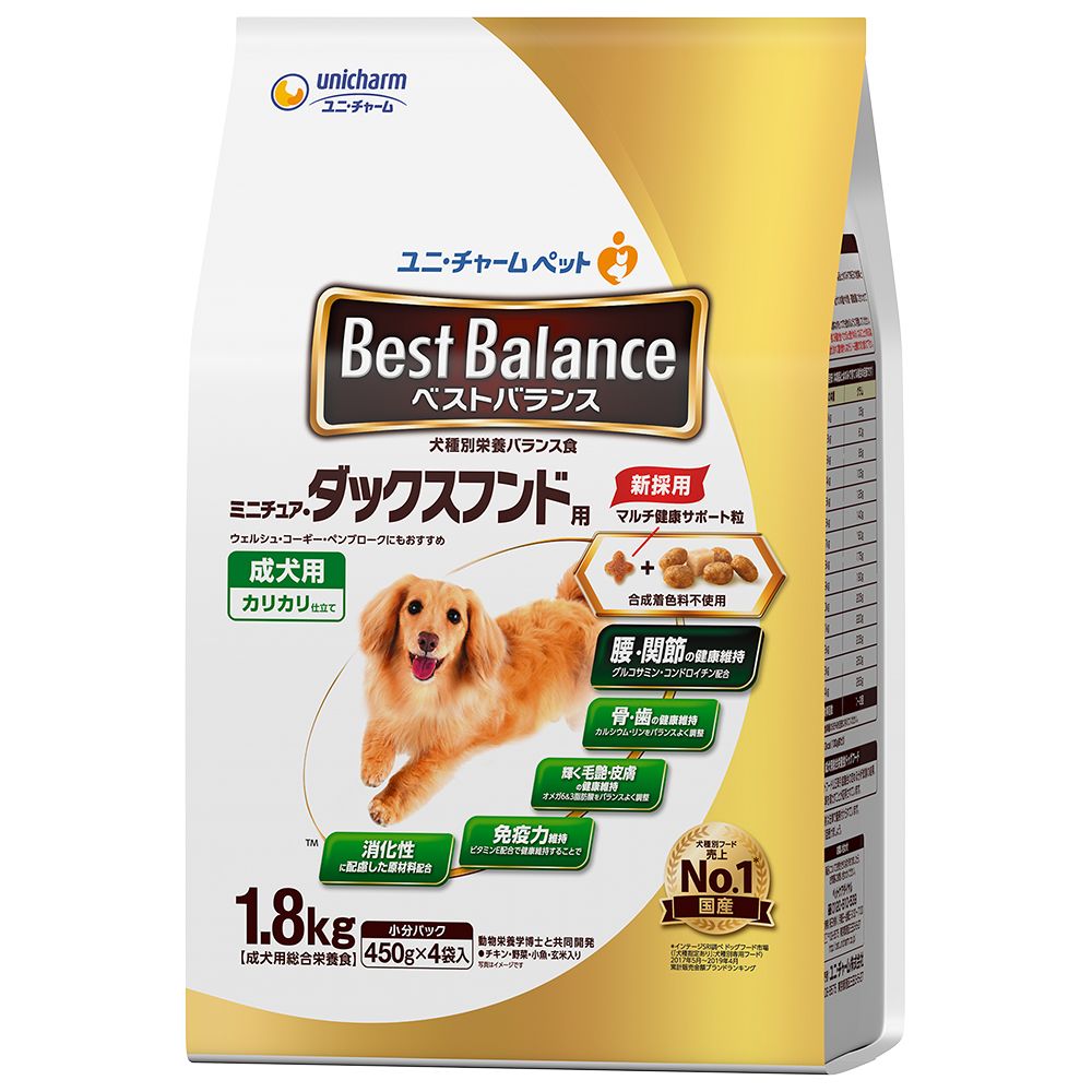（まとめ買い）ベストバランス カリカリ仕立て ミニチュア/ダックスフンド用 1.8kg [x4] 7,310円