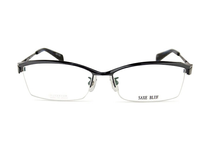 ザックスブルー SAXE BLUE sb-7107 c.3 ブラック MADE IN JAPAN メガネ 眼鏡 伊達 軽量 58サイズ
