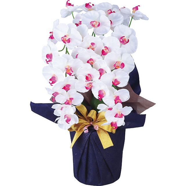 アーティフィシャルフラワー 大輪 3本立ち胡蝶蘭 ホワイトビューティー