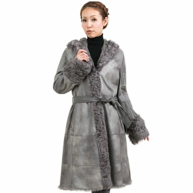 カルガンラム ファー トリミング ラビット Wフェイス コート 送料無料 レディース ギフト プレゼント