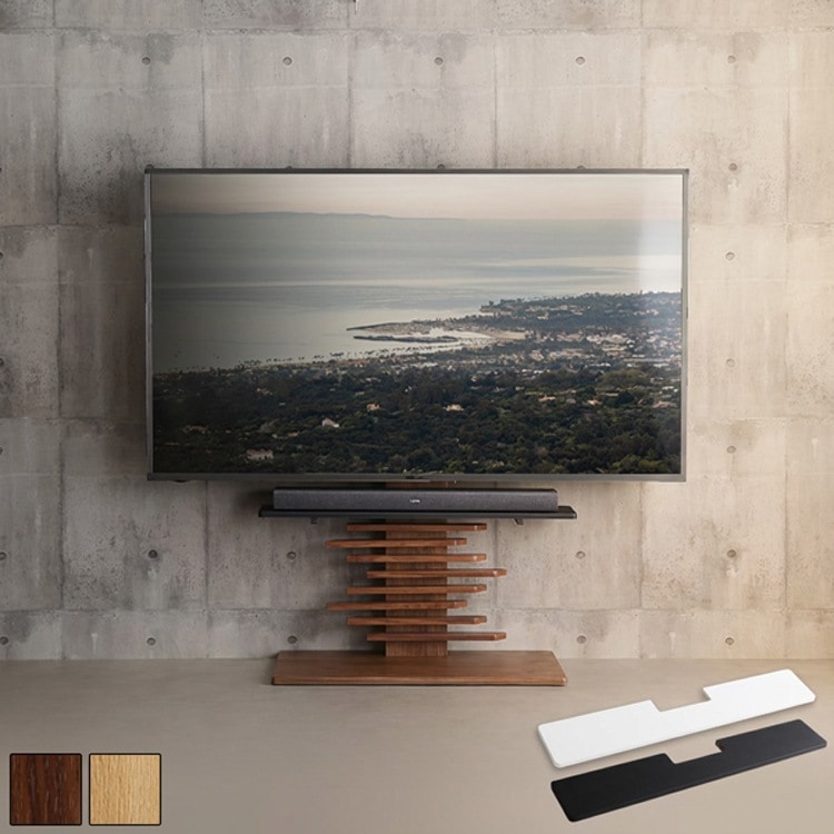 収納ラック スチール 最大 100インチ対応 デザインテレビスタンド 専用サウンドバー棚板 SET 5段階調整 HDDホルダー付き