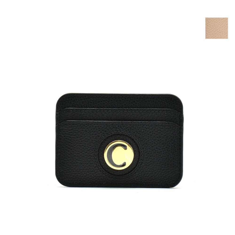 クロエ カードケース レディース カードホルダー パスケース 定期入れ ブラック ピンク 黒 Chloe C CARD HOLDER[chc18wp070043]