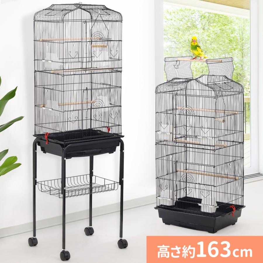 【在庫一掃】鳥かご スタンド 鳥ケージ 大型 ケージ おしゃれ 台 鳥籠 鳥小屋 バードケージ 鳥 庭 複数飼い セキセイインコ 小鳥 縦長 ペット バードゲージ とりかご