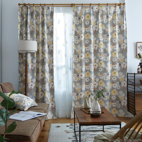 スミノエ A1034 100×135 MOOMIN 遮光カーテン タイニーフラワー 100×135cm ブルー A1034 1枚入 メーカー直送