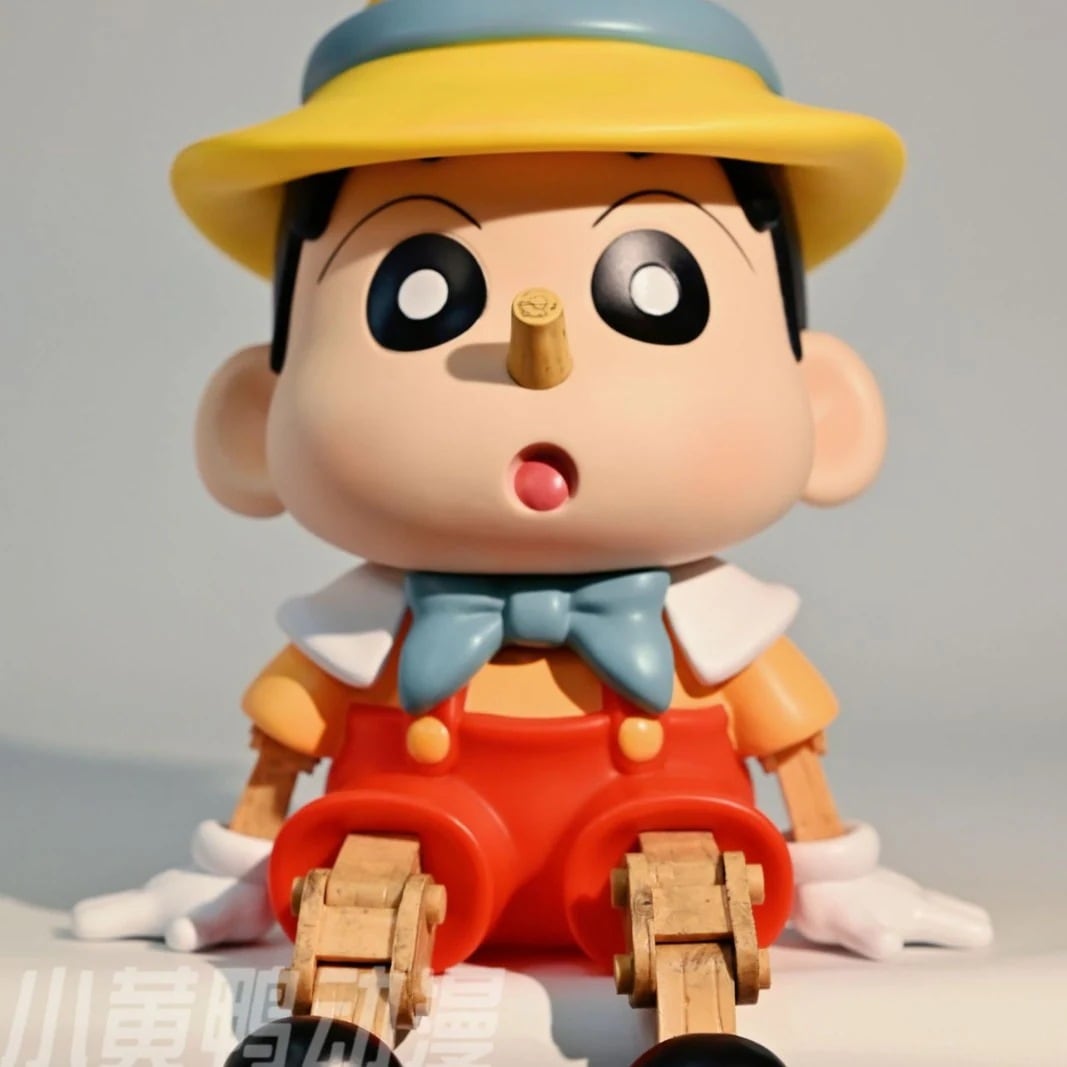 本日限りの特典 超大型32cmトレンド野原新之助クレヨンしんちゃんcosピノキオ木頭人フィギュア置物