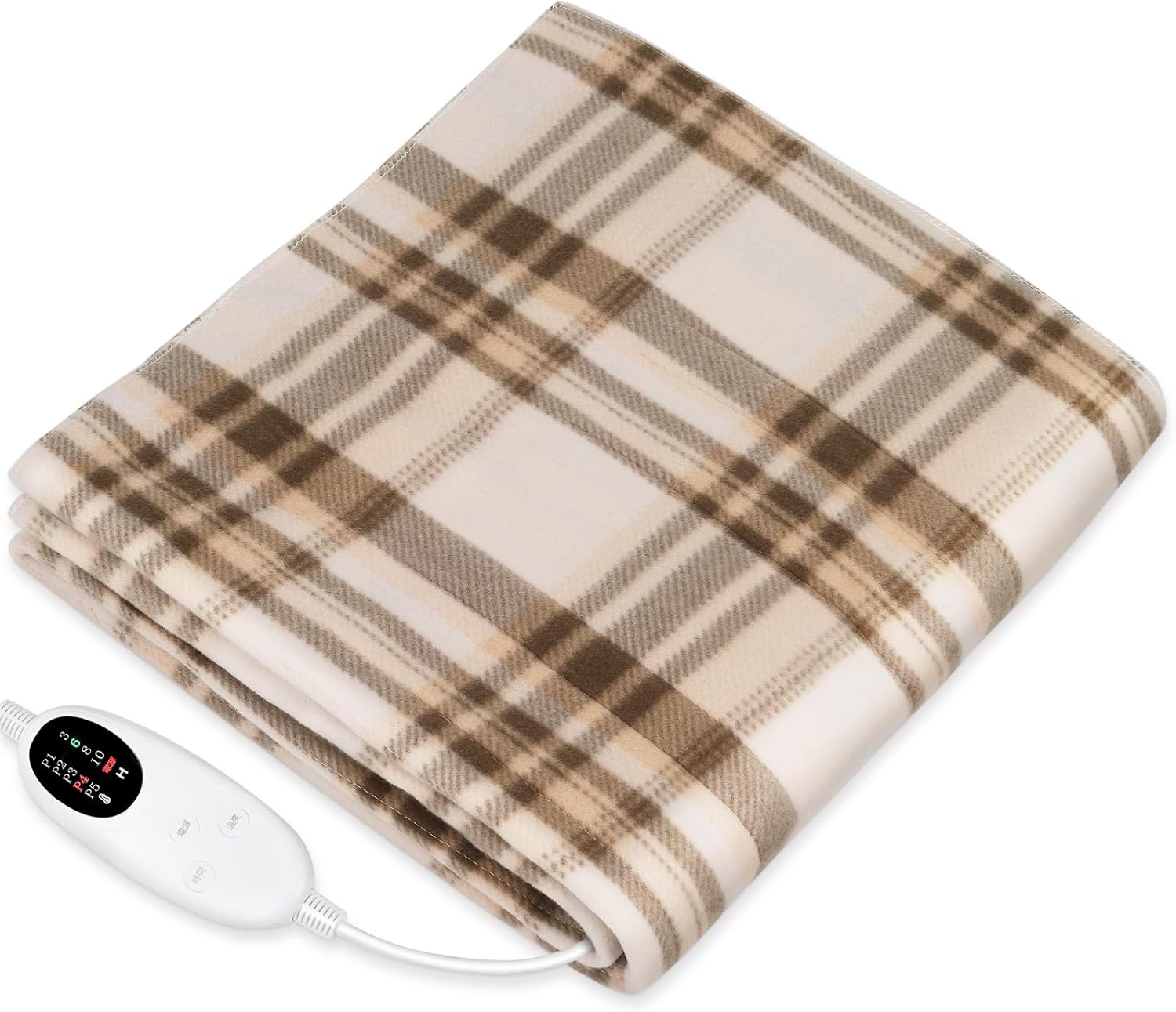 電気毛布 敷き 掛け兼用 節電 4段階タイマー 140×80cm 切り忘れ防止タイマー付き 洗える 5段階温度調整 電気ブランケット 防寒対策 肩掛け 膝掛け 丸洗い可 頭寒足熱 ダニ退治 チェック柄