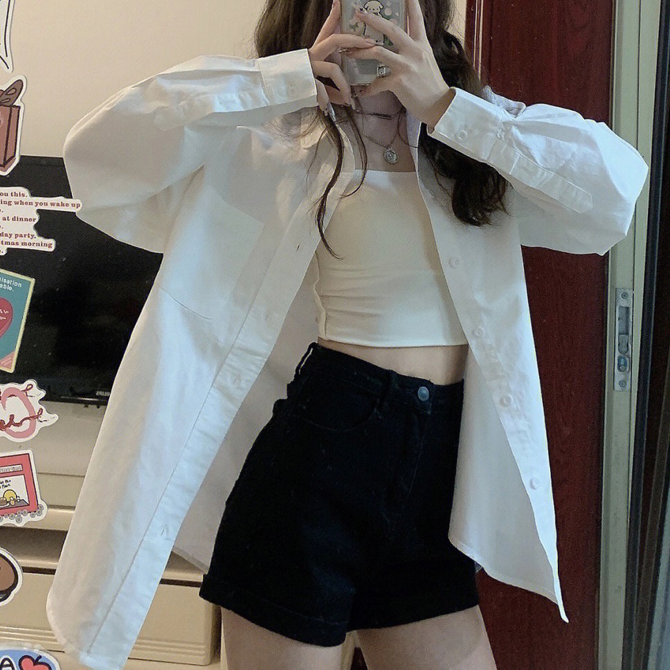 学生 長袖 白 シャツ レディース 薄手 アウター ゆったり 塩系 日焼け止め シャツ トップス レディース おしゃれ200