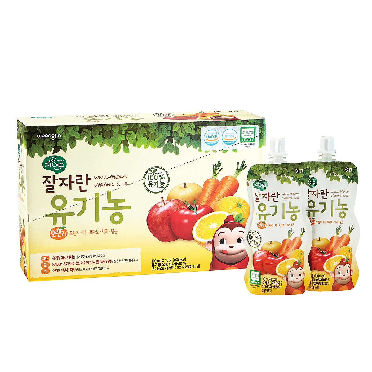 韓国-KMEAL-おやすみ オーガニック ジュース オレンジ 100ml x 10パック x 3ボッ