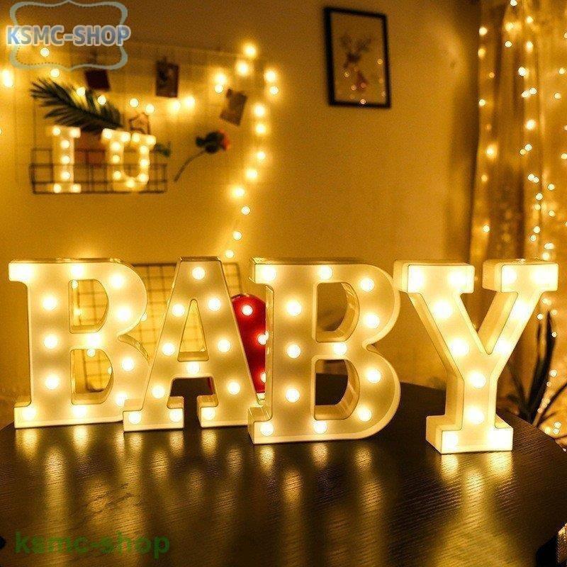 【超お得1つ買うと10個もらえる】1～3日で出荷イニシャルライト AからT アルファベット オブジェ LEDライト マーキーライト コードレス イルミネーション 電池式 ハロウィン クリスマス 誕生