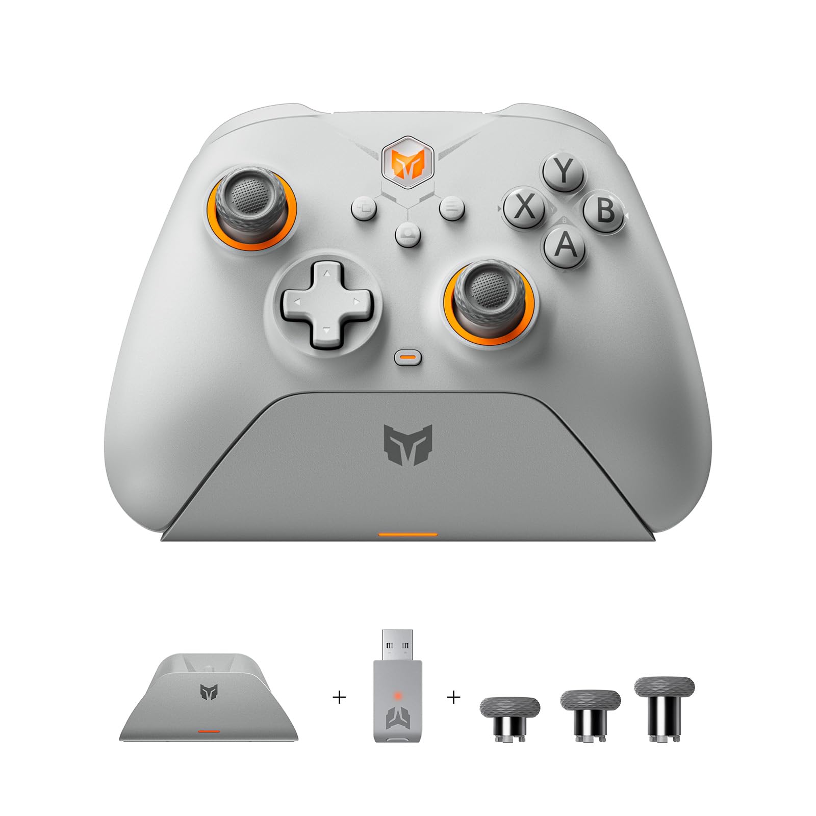 BIGBIG WON GALE-HALL 2.4G無線コンピューターコントローラー3セットの交換可能な高精度ホールセンサージョイスティック充電ドック付きのBluetooth Switchゲームパッ