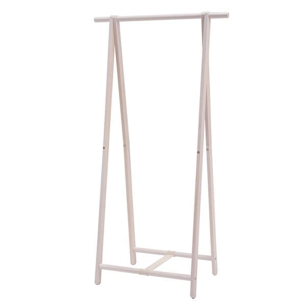 北欧風 ハンガーラック/コートハンガー ホワイトウォッシュ 幅80奥行47高さ150cm 木製 組立式 寝室