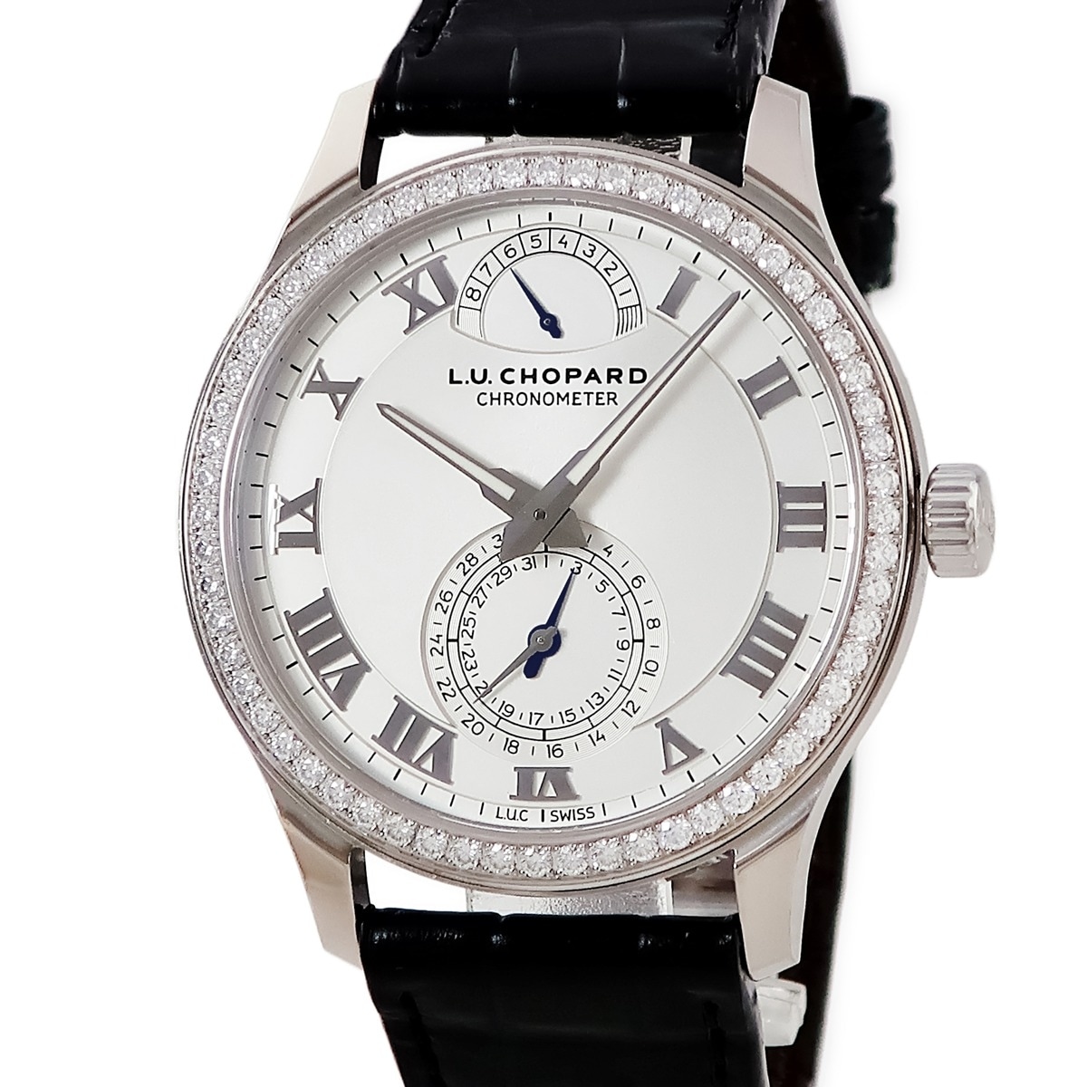 L.U.C クアトロ 171926-1001 手巻き メンズ K18WG無垢 純正ダイヤ ローマン パワーリザーブ 3年保証