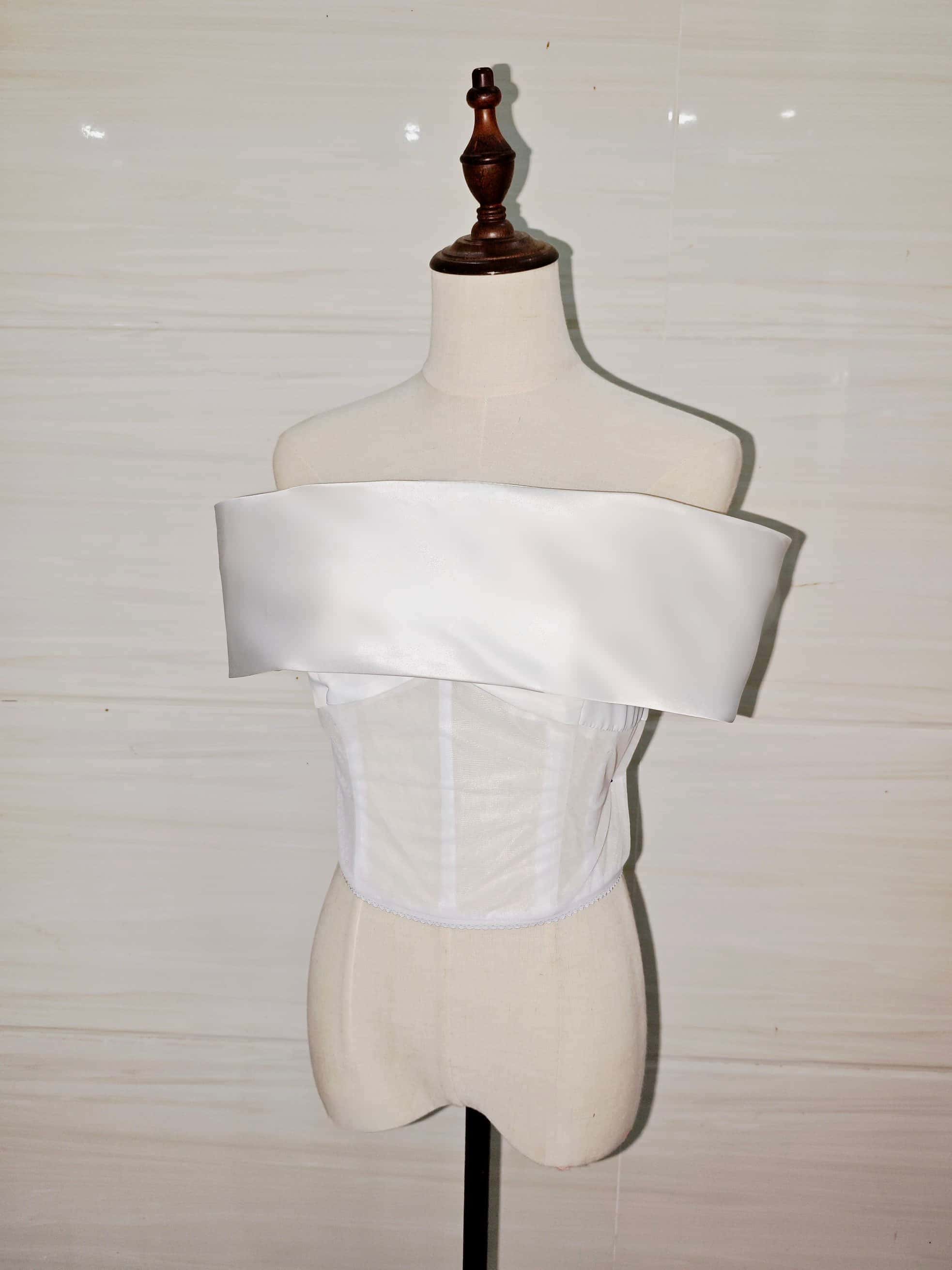 オフショルダー単体 ドレスをアレンジできるドレスインナーブラウス オフホワイト