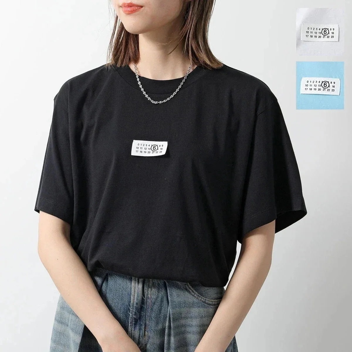 MM6 エムエムシックス メゾンマルジェラ Tシャツ SH0GC0033 S24312 レディース 半袖 カットソー ナンバリング ロゴT クルーネック カラー