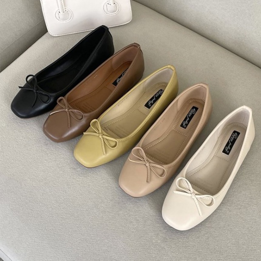 ソベイスクエアートシンプルデイリー女性フラットシューズ