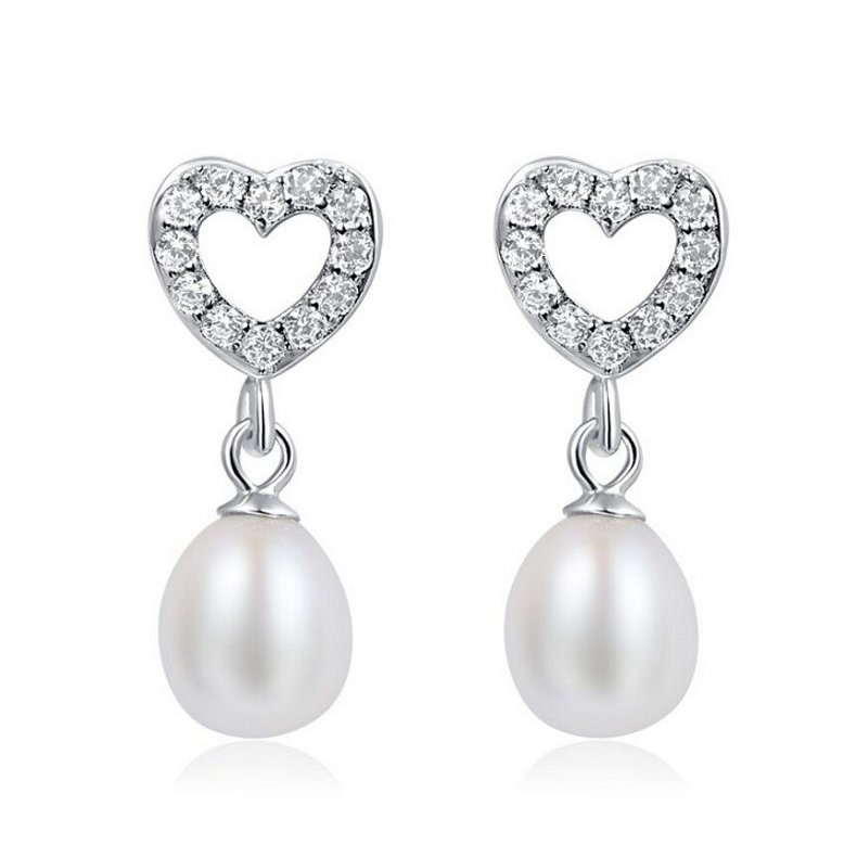 ピアス パール オープンハート 揺れるダイヤ 贅沢12石 シルバー925 CZ レディース ウェディング 二次会 披露宴 演奏会 6,600円