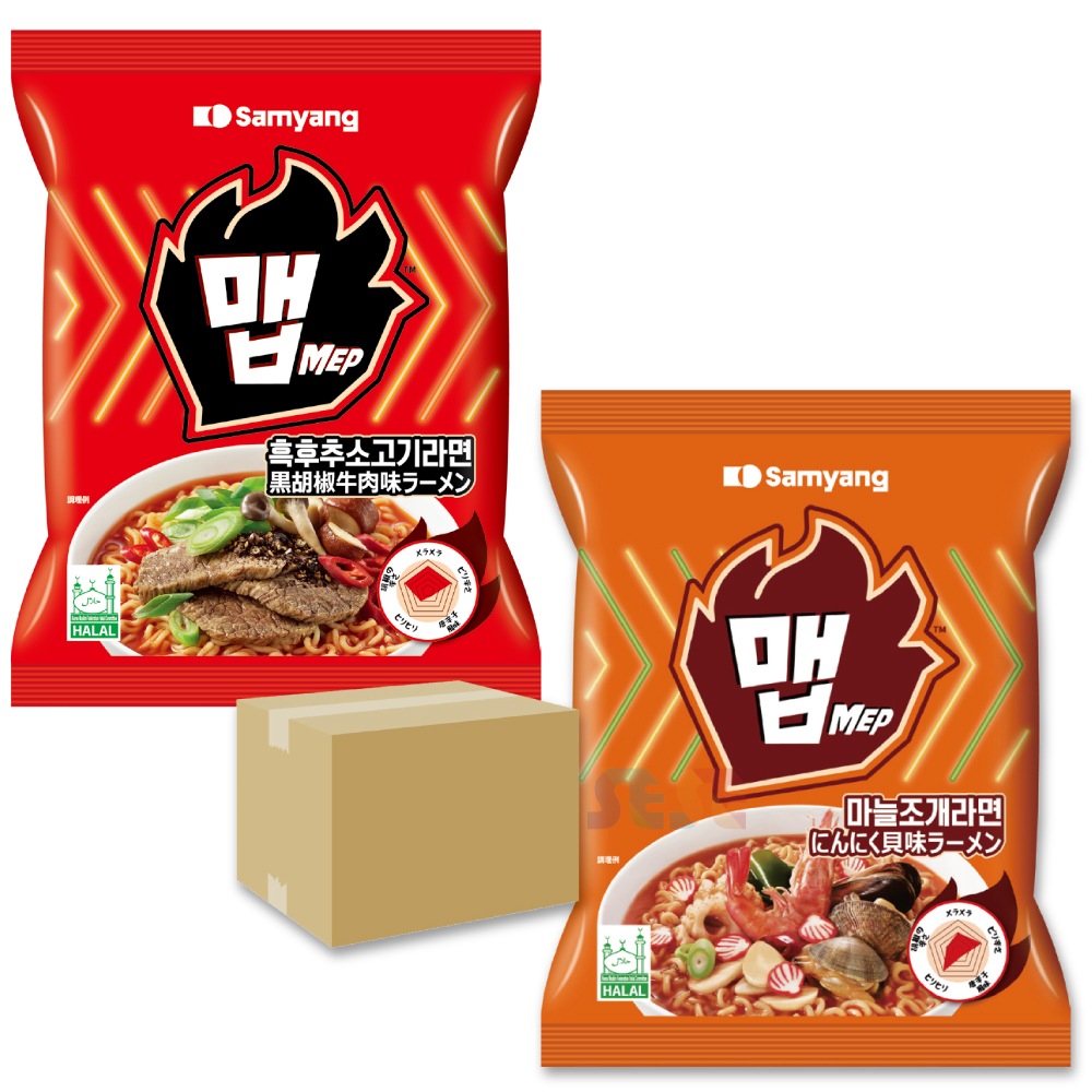 SAMYANG メップ 黒胡椒牛肉味 20袋 + にんにく貝味 20袋セット / 各110g 韓国ラーメン メップテン 三洋 サムヤン MEP 5,339円
