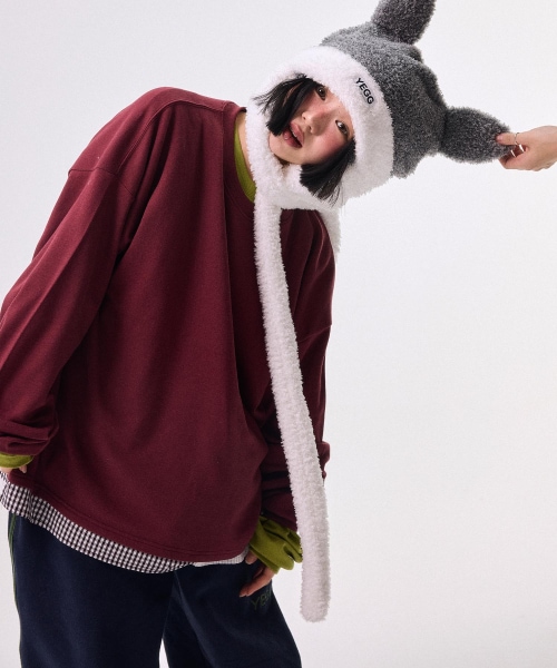 【YEGG】 Check Layered MTM Burgundy 正規品