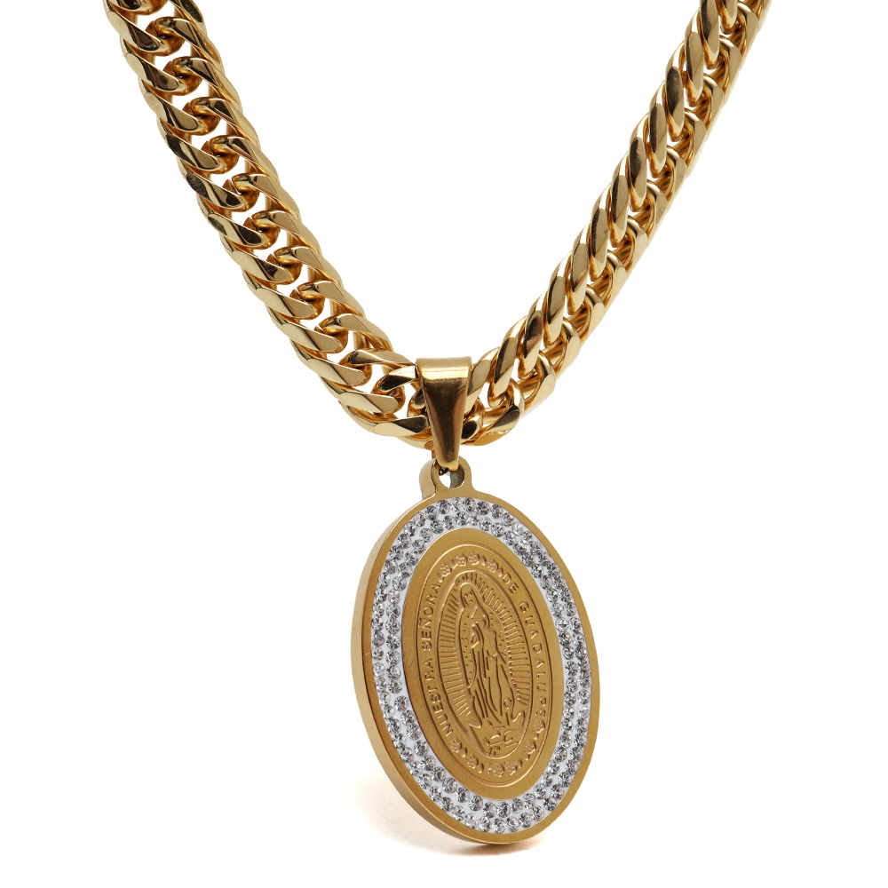 ステンレス マリアネックレス コイン [n950-gold-n348-7mm]