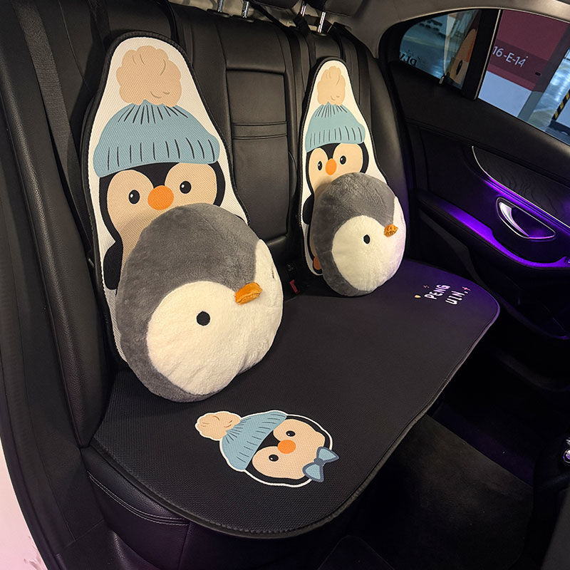 カートゥーン自動車のクッションシートシート4枚4車用クッション汎用4通気車載かわいいシートクッション