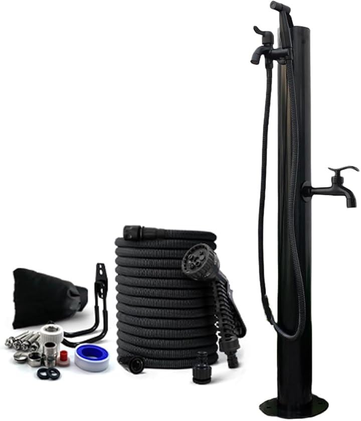 屋外水栓 立て水栓 蛇口付き ステンレス鋼 凍結防止 屋外用 水栓柱 屋外での水栓設置 円形立水栓(円形立水栓（蛇口：上I+下B）) 28,470円