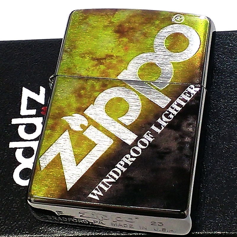 ZIPPO ライター グラデーション ジッポ ロゴ ゴールド ブラック マーブル模様 かっこいい 黒金 Zippoロゴ おしゃれ メンズ ギフト プレゼント