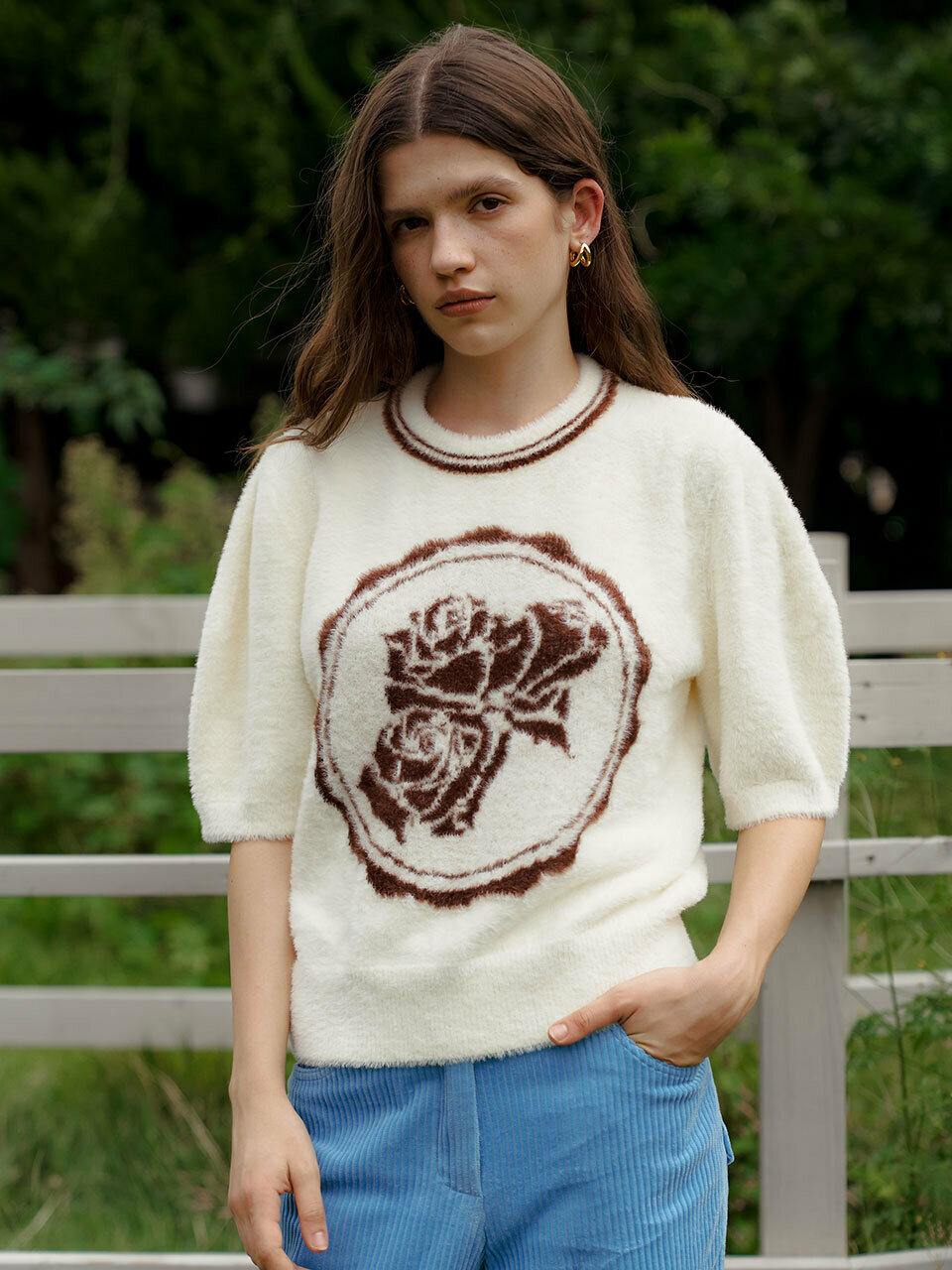 エーティーコーナーフラフィヤンジャカードプルオーバーアイボリー (AESW3F006IV)