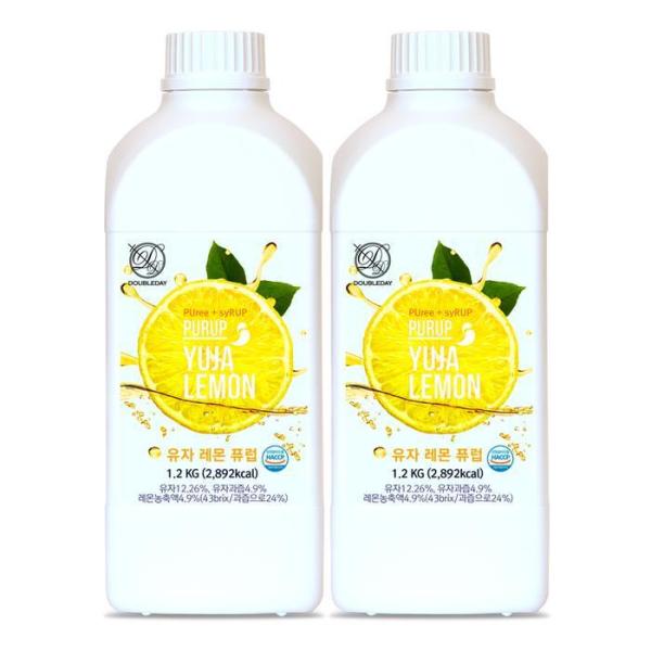ダブルデー ゆずレモン ピューロップ エード 原液 1.2KG 2個