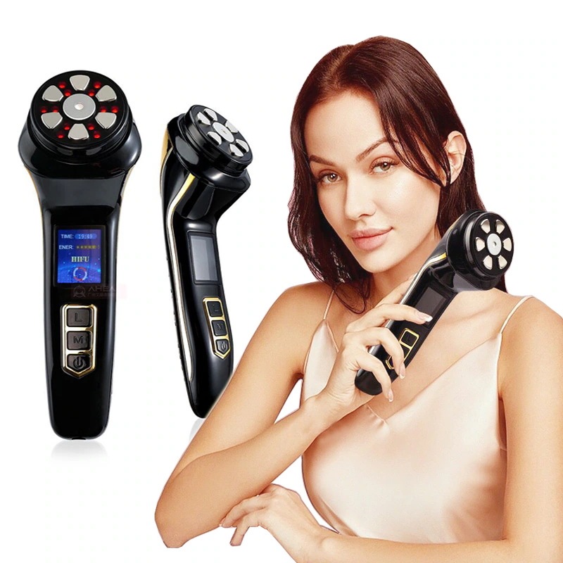 ミニHifu美顔器【三代進化版】 PULSEパルス追加 4in1 しわたるみ対策 RFラジオ波 EMS LED 若返り整形美顔機 コラーゲンひきしめ　Vシェイプ しわ除去 締め付け