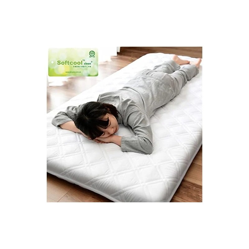 【即納】[山善] 敷布団 シングル 厚め ボリューム (中芯入り三層構造) 防ダニ 防カビ 抗菌 防臭 (Softcool clean+) パールホワイト SH-SF(PWH)