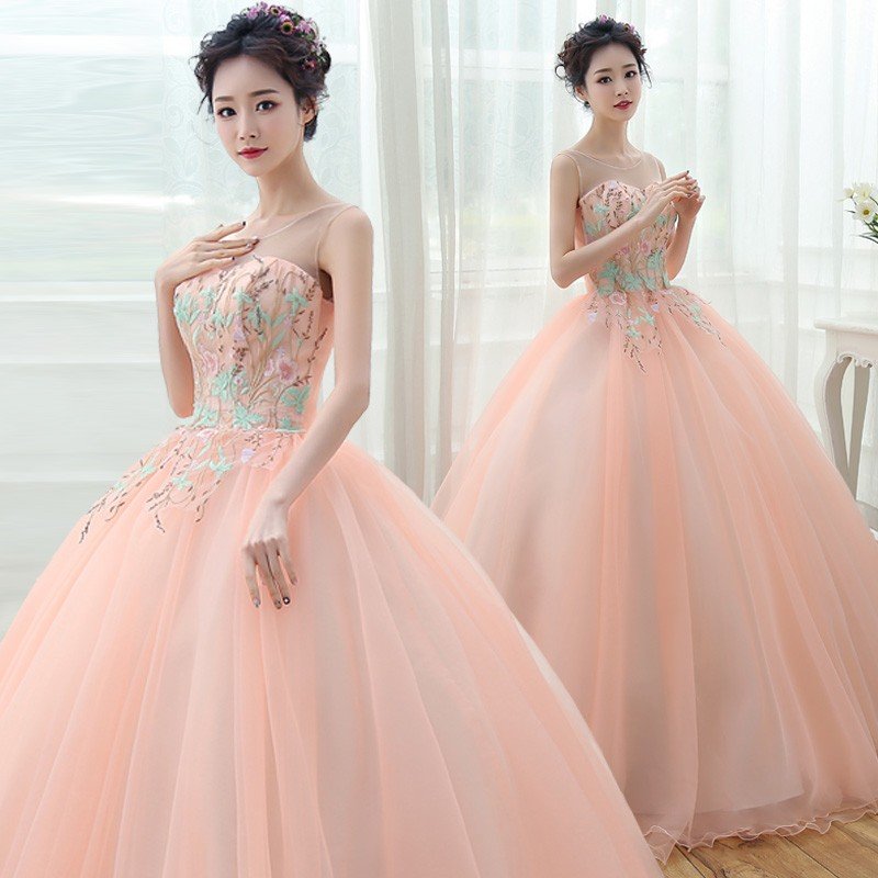 カラードレス ウェディングドレス 演奏会用ロングドレス ラベンダー 結婚式 二次会 コンサート　発表会 舞台衣装 ピアノ ピンク