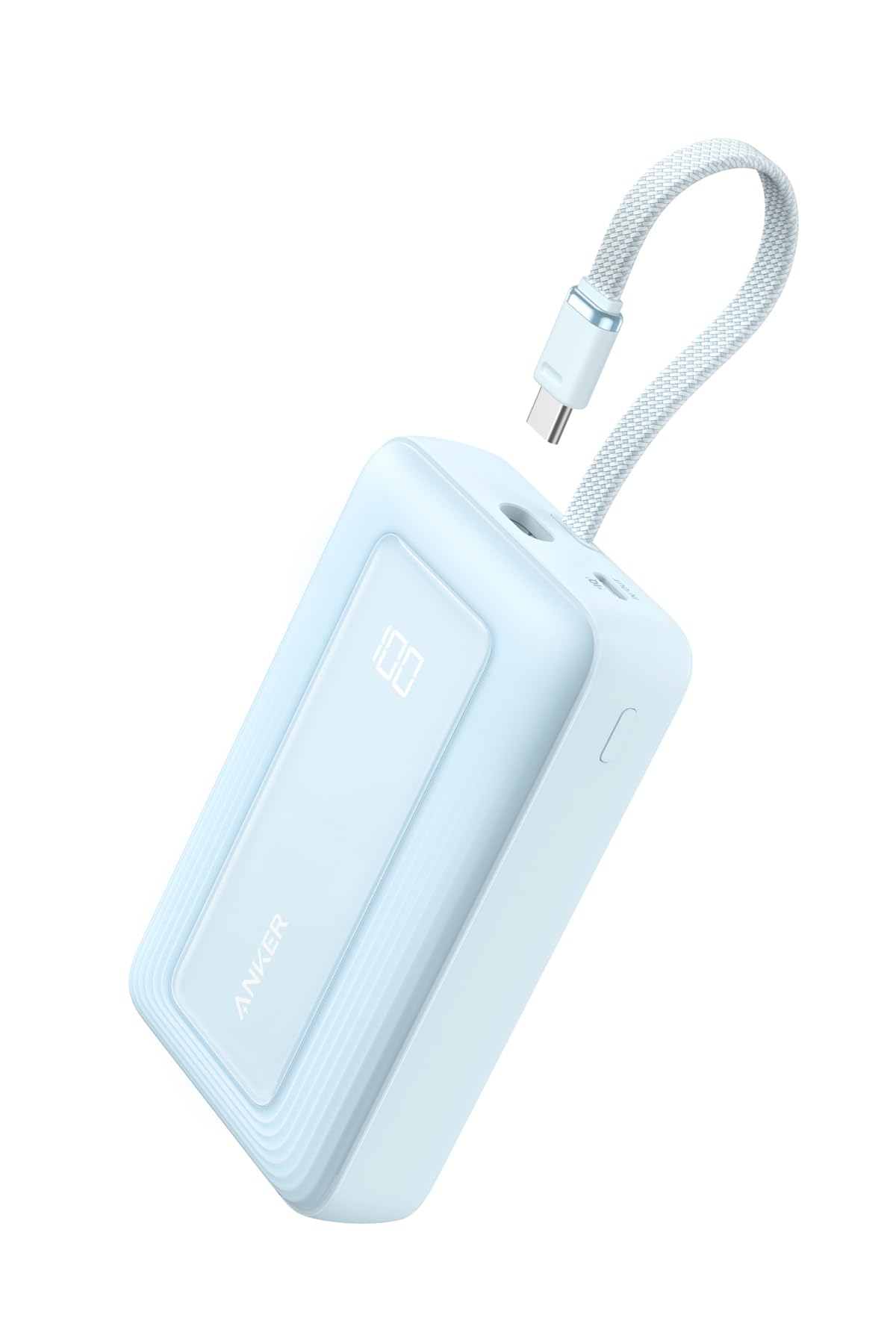 Anker Zolo Power Bank (20000mAh, 30W, Built-In USB-Cケーブル)(モバイルバッテリー 20000mAh 最大30W出力 USB-C ケーブル一体型 デ