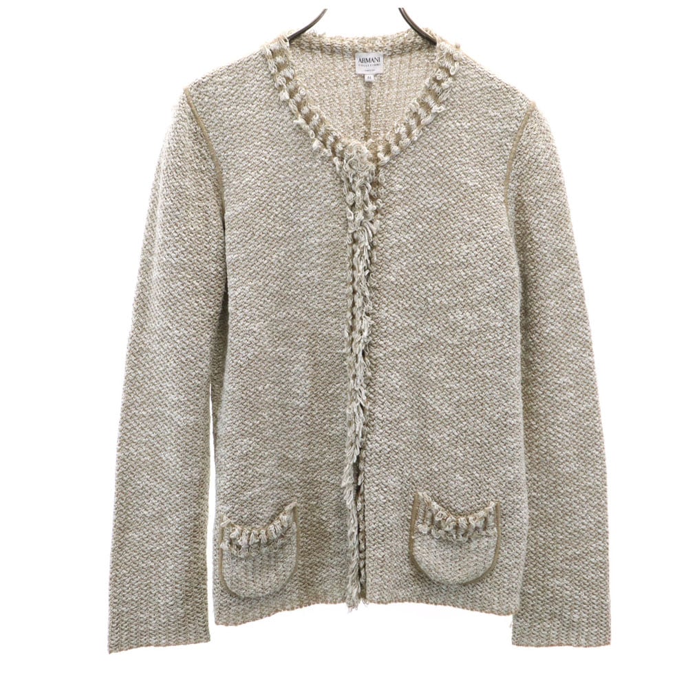 イタリア製 長袖 ジャケット 44 ベージュ系 レディース