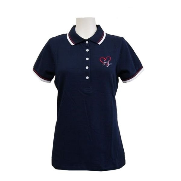 SWEET YEARS レディース ロゴ ハート ポロシャツ ネイビー 15052