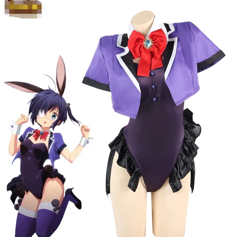 小児病でも恋をしたい小鳥遊六花のバニーガールコスプレ服ゲームアニメセクシー女装イベント パーティー 変装 仮装