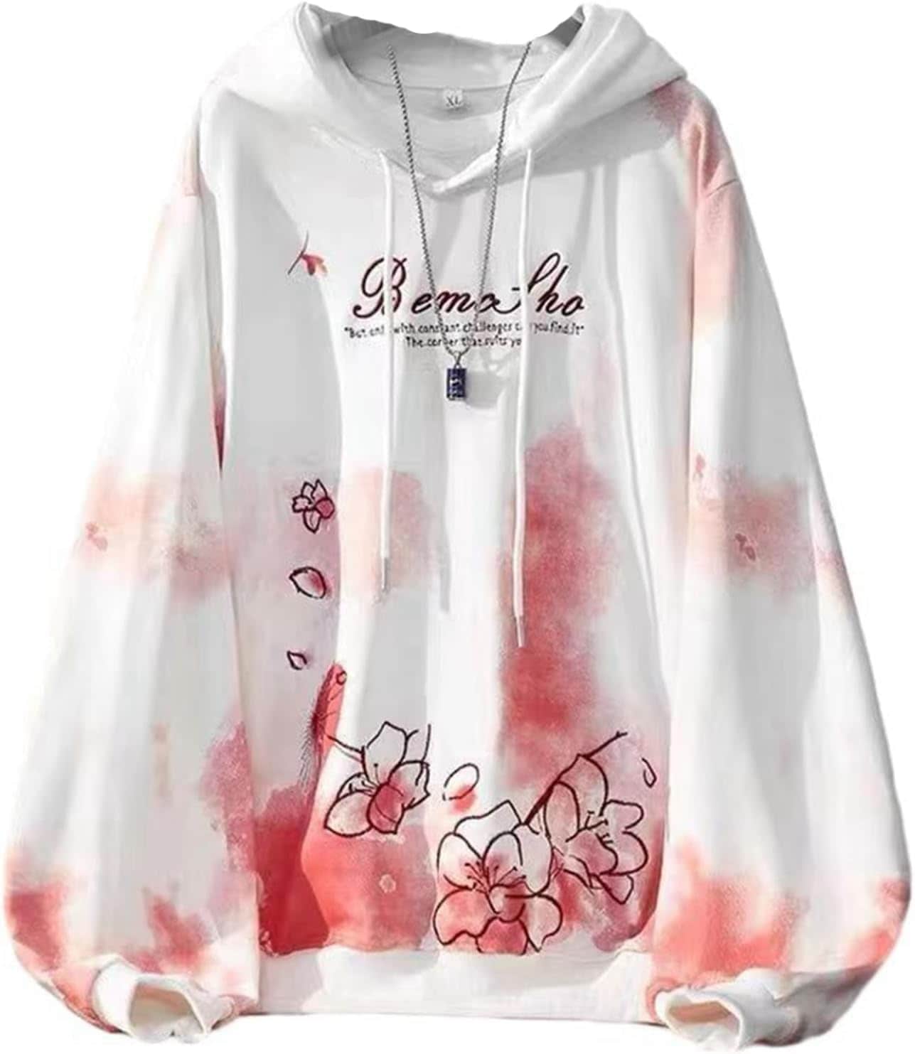 パーカー プルオーバー s-4xl 桜柄 花柄 グラデーション 刺繍 メンズ レディース フード付き 和柄 和風 ボア付き 長袖 トレーナー おおきいサイズ 小さいサイズ 秋服 冬服 コンフォート 祭