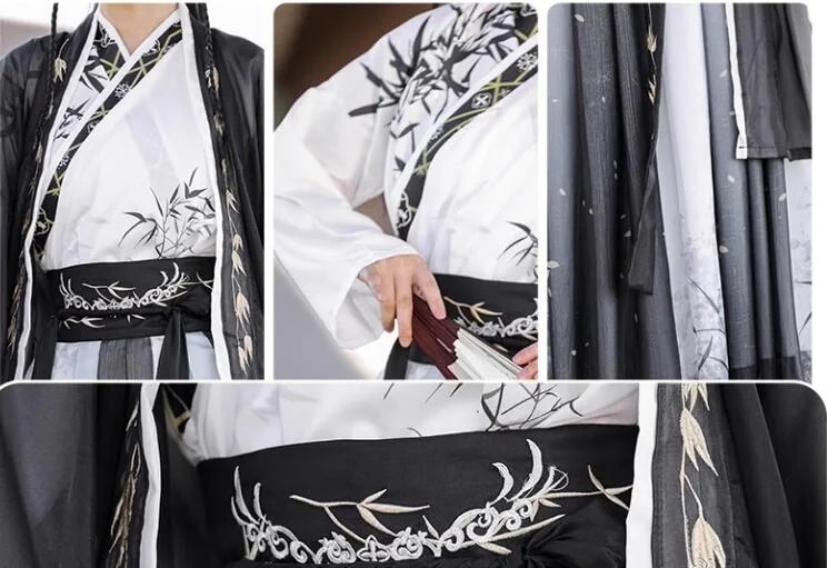 コスプレ 衣装 華流 ハロウィンメンズ レディース 振り袖の羽織付き 3点セット 水墨風 宋朝古代古典 舞台チャイナ服衣装 竹プリント 交差襟 おしゃれ舞台 ステージ 撮影衣装 学園祭 おしゃれ 中国